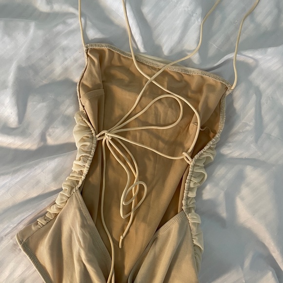 Fashion Nova Cream Backless Bodysuit - Picture 5 of 5